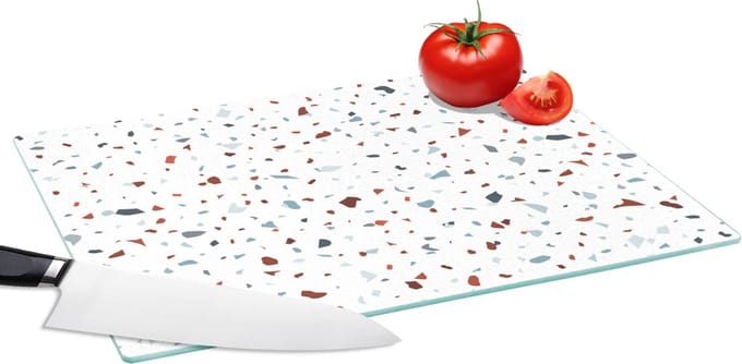Glazen Snijplank - 39x28 - Terrazzo - Abstract - Patroon - Snijplanken Glas