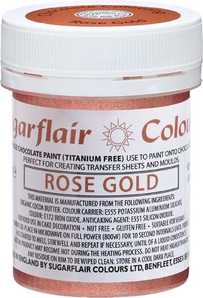 Sugarflair Chocolate Colour - Rosé Goud - 35g - Chocolade Kleurstof - Voedingskleurstof
