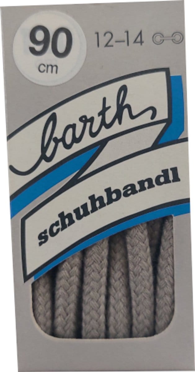 Barth Veter - Grijs - Extra Dik Rond - Lengte 90 cm - Dikte 5 mm - Schoenveter
