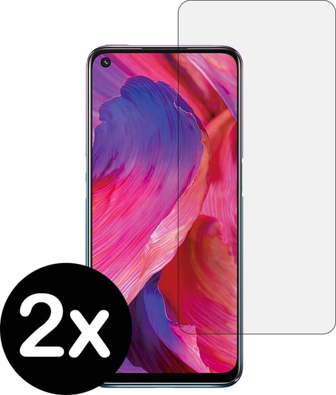 Smartphonica Screenprotector voor Oppo A74 5G van glas - 2 stuks geschikt voor Oppo A74 5G