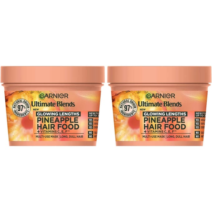 Garnier Ultimate Blends Pineapple 3-in-1 Glowing Hair Mask Duo