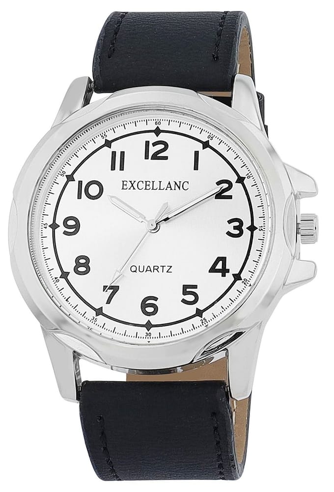 EXCELLANC Herenhorloge lederimitatie Mineralglas
