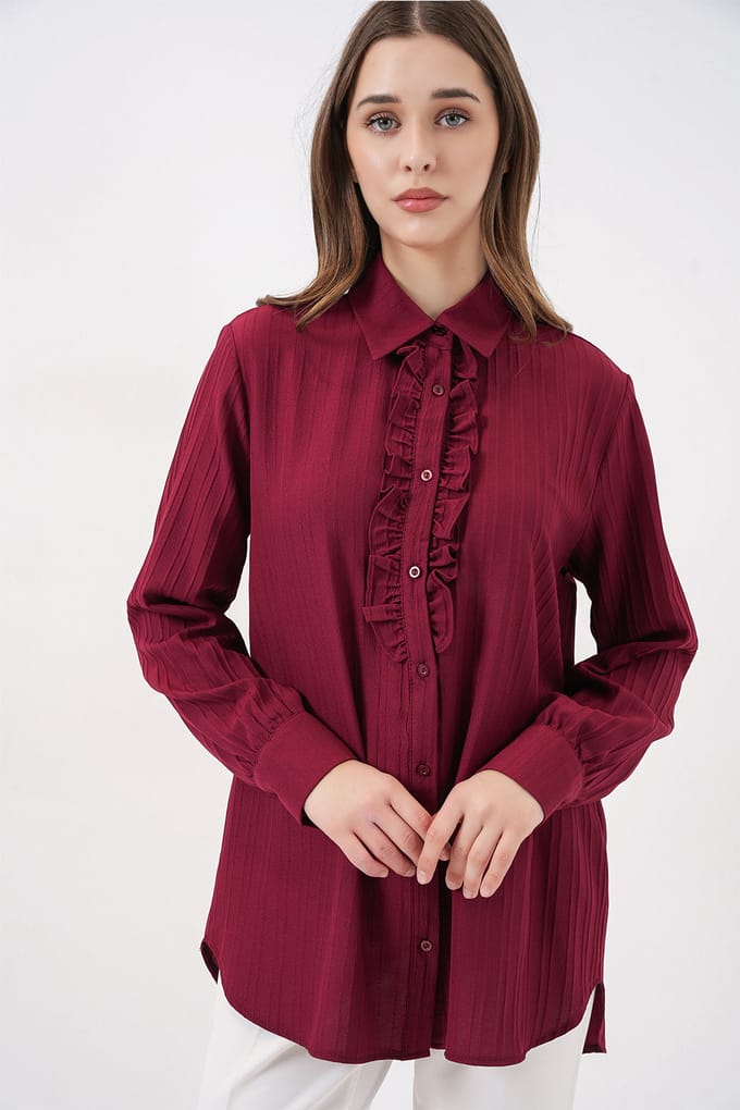 Rimpel Detail Textuur Shirt