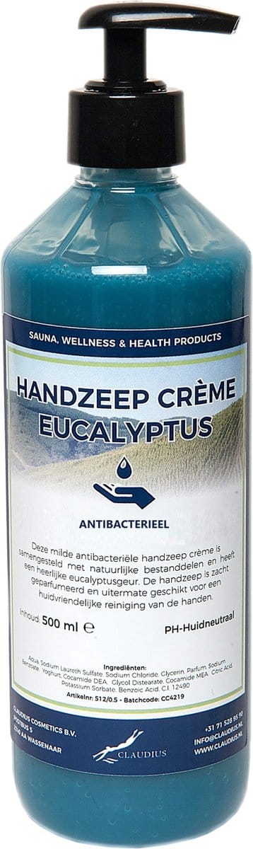 Handzeep Crème Eucalyptus 500 ml - met gratis pompje