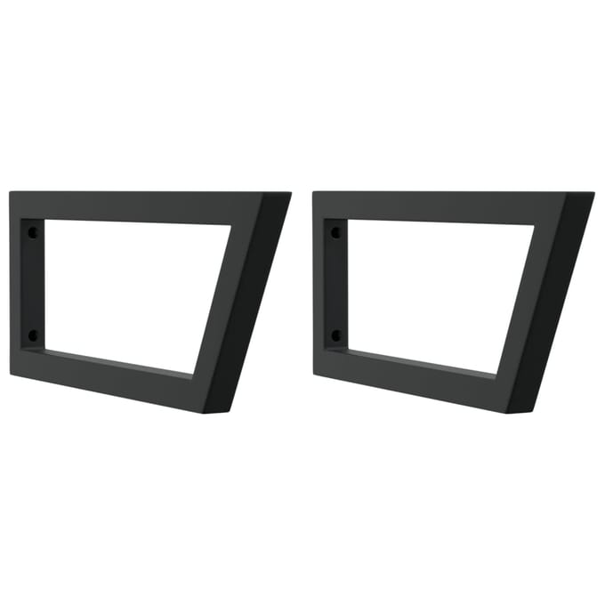 vidaXL - Wandbeugels - voor - wasbak - 2 - st - trapezium - staal - zwart