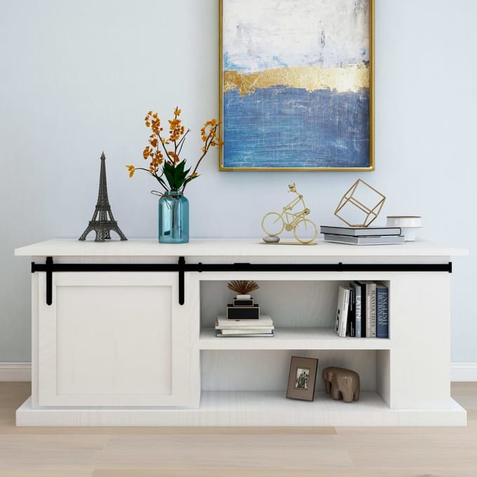vidaXL - Ophangset - voor - minischuifdeur - 183 - cm - koolstofstaal
