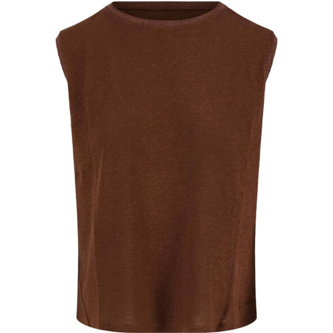 Zusss Top Singlet Met Lurex Boord 0304 0077 Brown Dames Maat - S