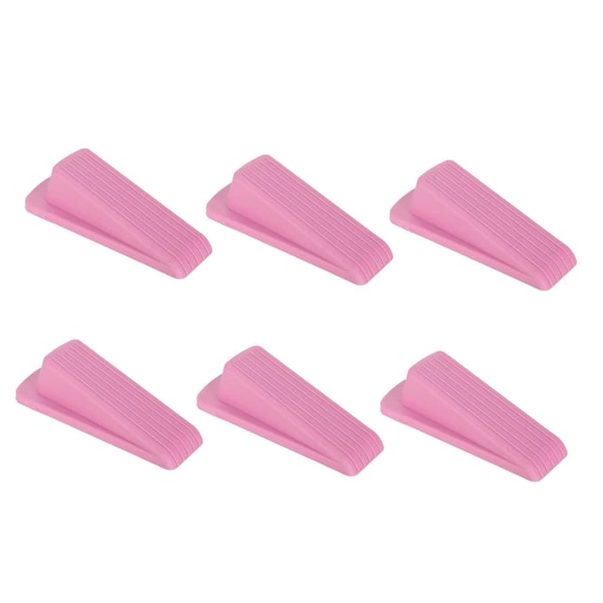 6 stuks Deurstoppers Dik Flexibel Stapelbaar Duurzaam TPR Anti-Deformatie Deurwig voor 1.2in roze
