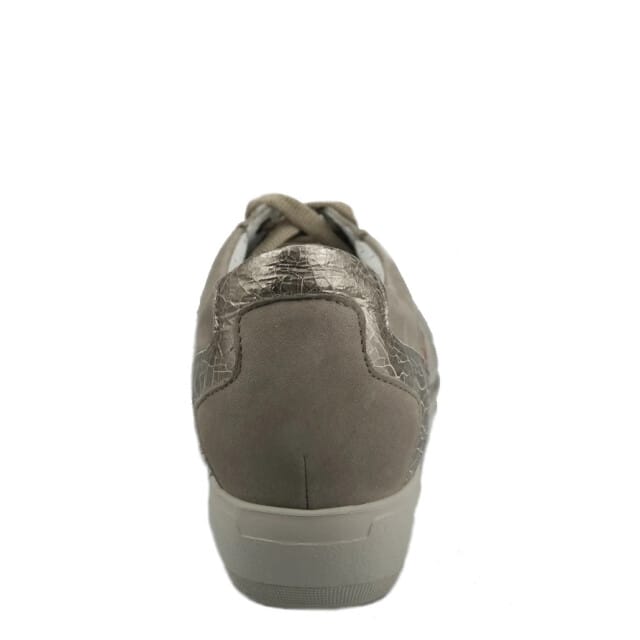 Mobils by Mephisto JOSEFINA lederen sneakers Dames warm grijs EXTRA BREED - Maat 40.5