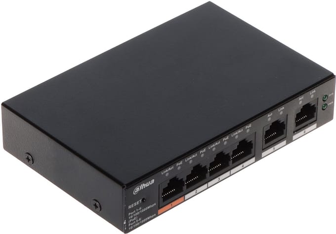Dahua CS4006-4GT-60 Serie - PoE Switch - 4 Poorten - Beheerd - 60W