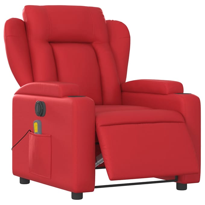 vidaXL - Massagestoel - verstelbaar - elektrisch - kunstleer - rood