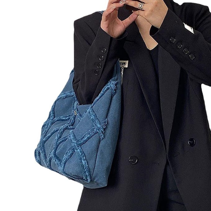Mode Canvas Dames Tas Persoonlijkheid Straat Franjes Grote Capaciteit Casual Tote Tas Schoudertas gray