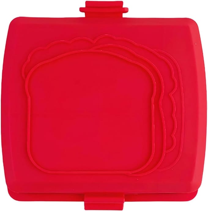 Magnetron Sandwichmaker - Panini Maker - Snelle Maaltijden - Antiaanbaklaag - 4x17x4 cm - Rood