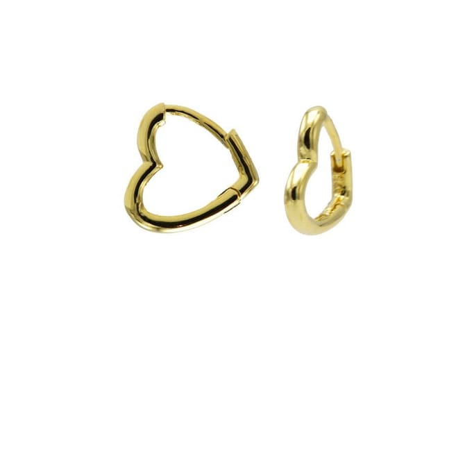 Karma Oorringen Plain Hinged Hoop Heart Goud