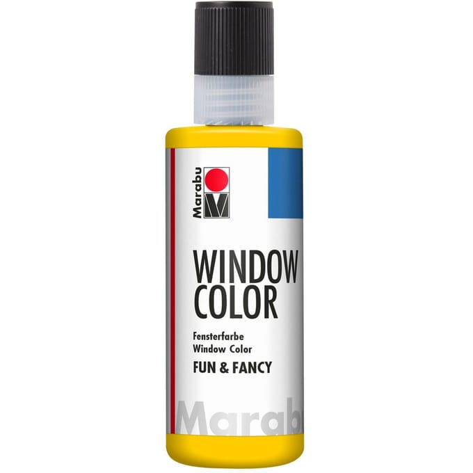 Sticker- en glasverf geel op waterbasis 80ml - Fun & Fancy