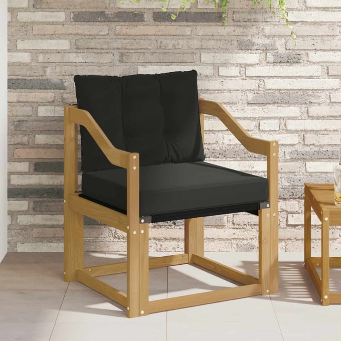 vidaXL - Buitensofa - Massief - Acaciahout - en - Textilene - Wit