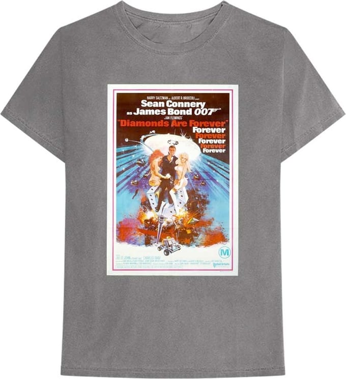 James Bond - Diamonds Are Forever Heren T-shirt - M - Grijs