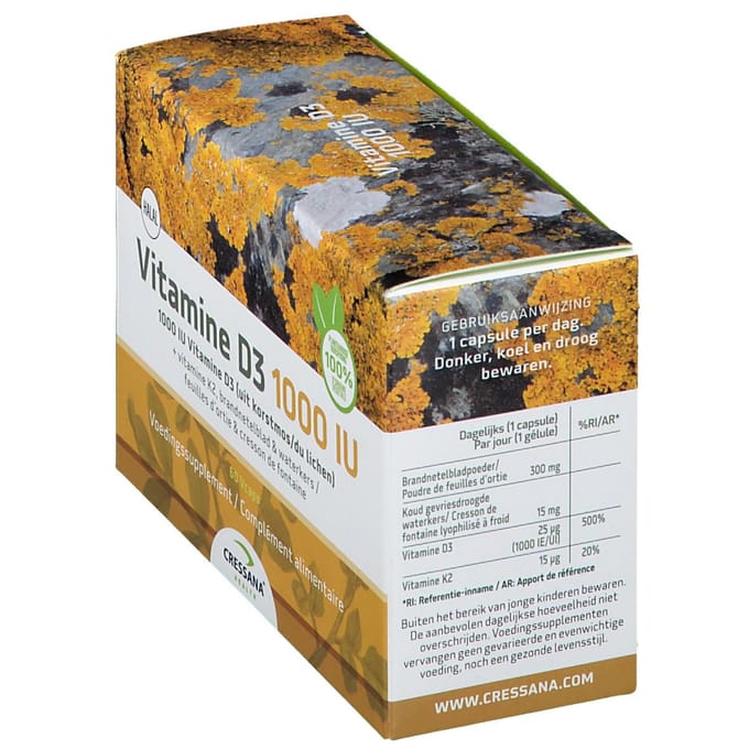 Cressana Vitamine D3 1000 IU + K2 60 Capsules