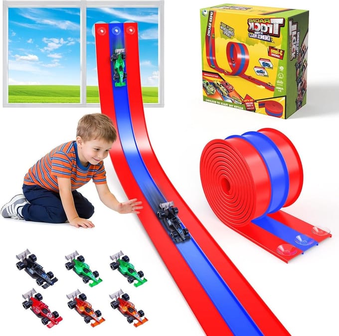 Flexibele Racebaan - Autobaan Kinderen - Creatief Spelen - Drie Sporen - 5 Meter - Multicolor