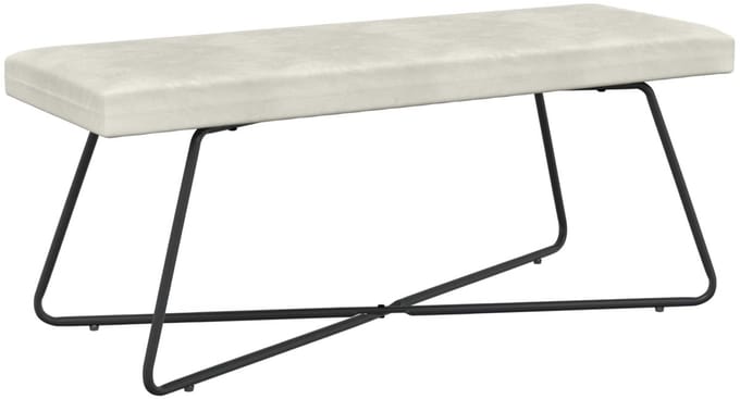 vidaXL - Bank - Crèmekleurig - 110 - x - 40 - x - 45 - cm - fluweel