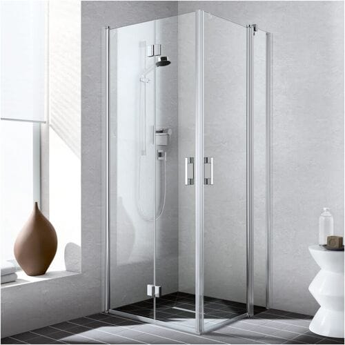 Kermi Liga corner entry swing folding door 2-piece 90 cm, half left for shower LI2CL093201AK