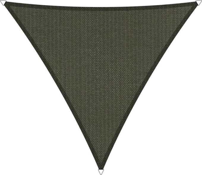 Schaduwdoek. Driehoek. Donkergrijs. Van den Eijnde. Zeer sterk 285 grams/m2 HDPE doek.