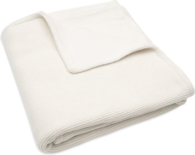 Jollein Deken Ledikant 100x150cm Basic knit Ivory/Coral Fleece
