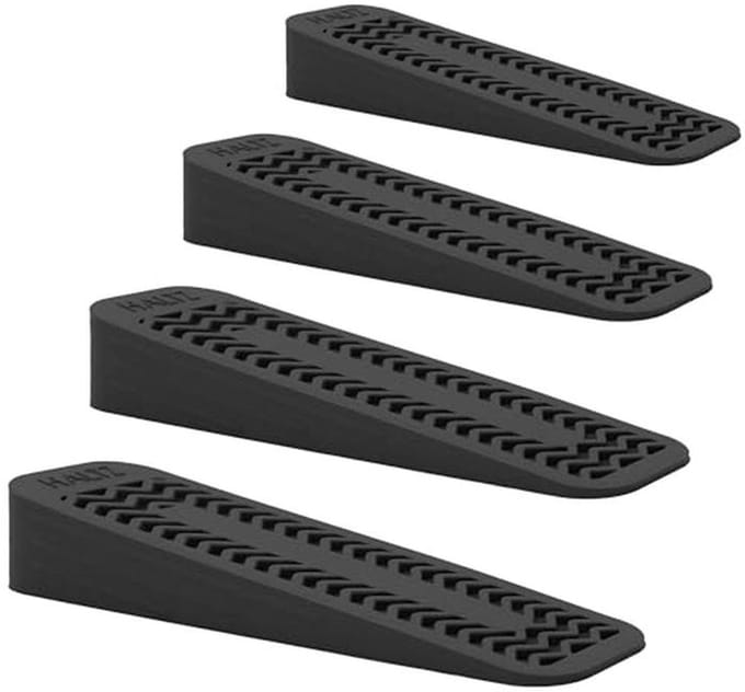 Set van 4 zwarte deurstoppers - antislip en krasbestendig voor vloer