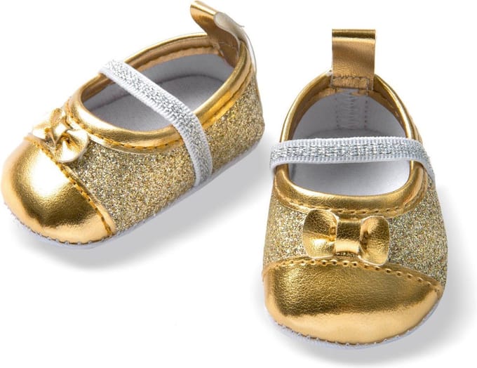 Heless Poppenschoenen Ballerina Glitter 38-45 Cm Polyester Goud