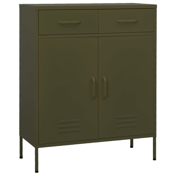 vidaXL - Opbergkast - 80x35x101,5 - cm - staal - olijfgroen