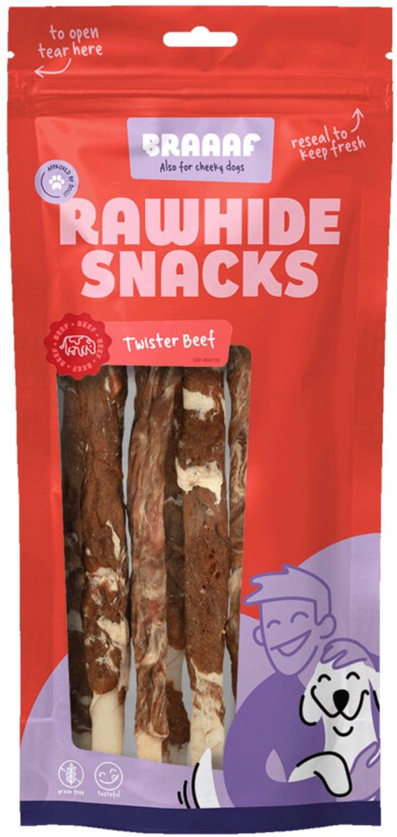 Braaaf Hondensnack Twister Vlees - Vis - 180 gr