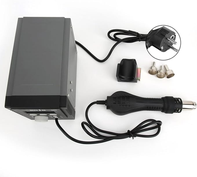 Heet Lucht Station - Soldeerstation - Componenten Desolderen - Borstelloze Ventilator - 700W - Zwart