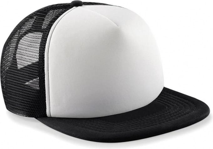 Zwart met witte vintage kinder baseball cap