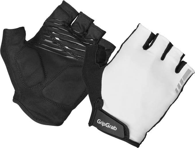 GripGrab - RIDE Padded Korte Vinger Zomer Fietshandschoenen met Padding - Unisex - Wit