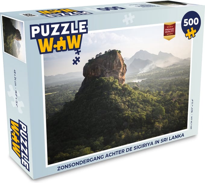 Puzzel Zonsondergang achter de Sigiriya in Sri Lanka - Legpuzzel - Puzzel 500 stukjes