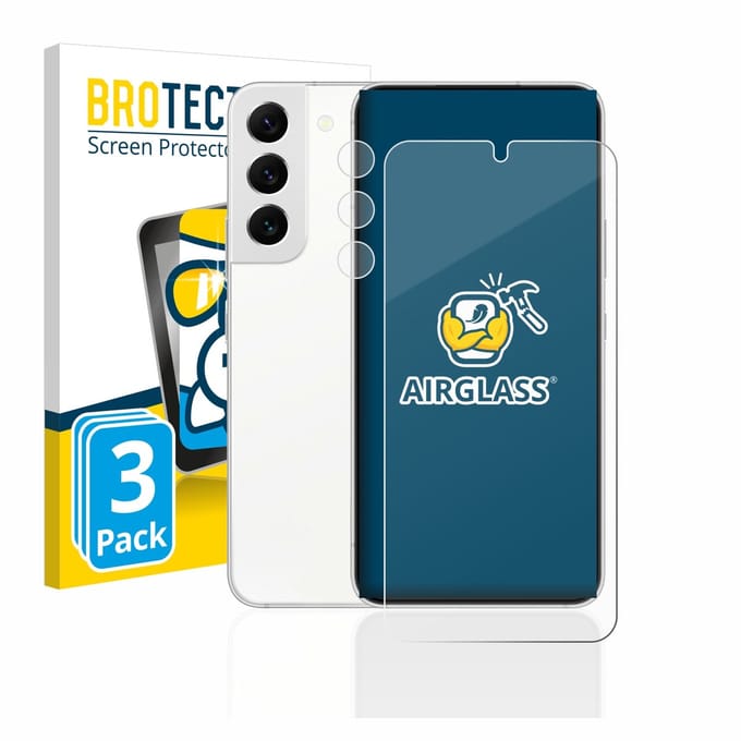 Screenprotector 3 Stuks voor Samsung Galaxy S22 5G (Voor+Camera) Beschermglas transparant
