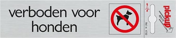 Pickup Route Alulook 165x44 mm - Verboden voor honden