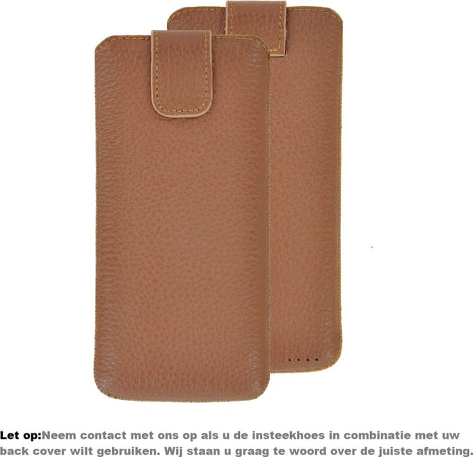 iPhone 12 Pro Max Hoesje - Insteek Cover Echt Leer Geribbeld Bruin