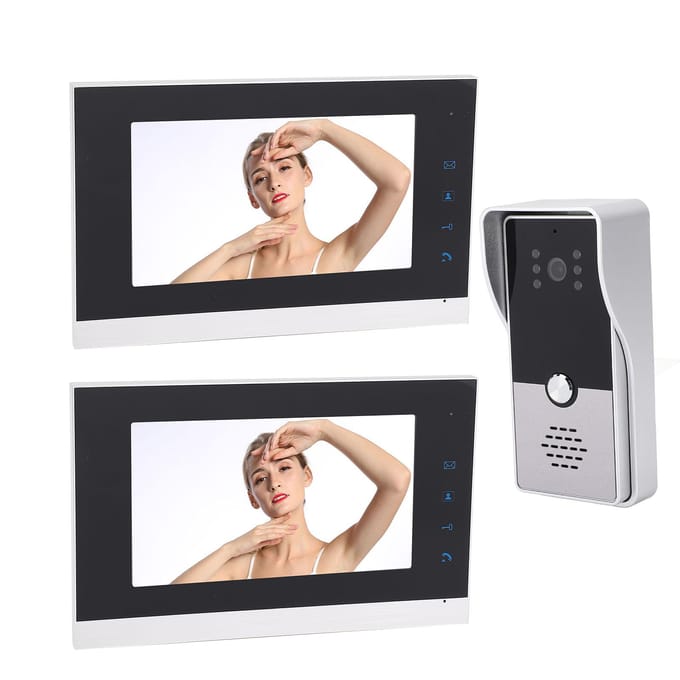 Bekabeld Appartement Video Intercom Systeem 2 Units 7 Inch Touchscreen Display Video Deurtelefoon Camera