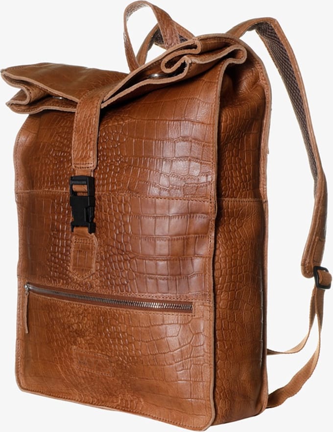 MOZZ BAGS - Croco Gobi Backpack croco camel