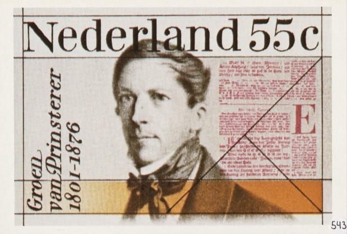 Briefkaart met afbeelding Beeltenis Groen van Prinsterer postzegel