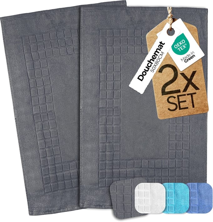 etérea Carli badmat-set Grafiet 50x80 cm Badvorleger 2-delig