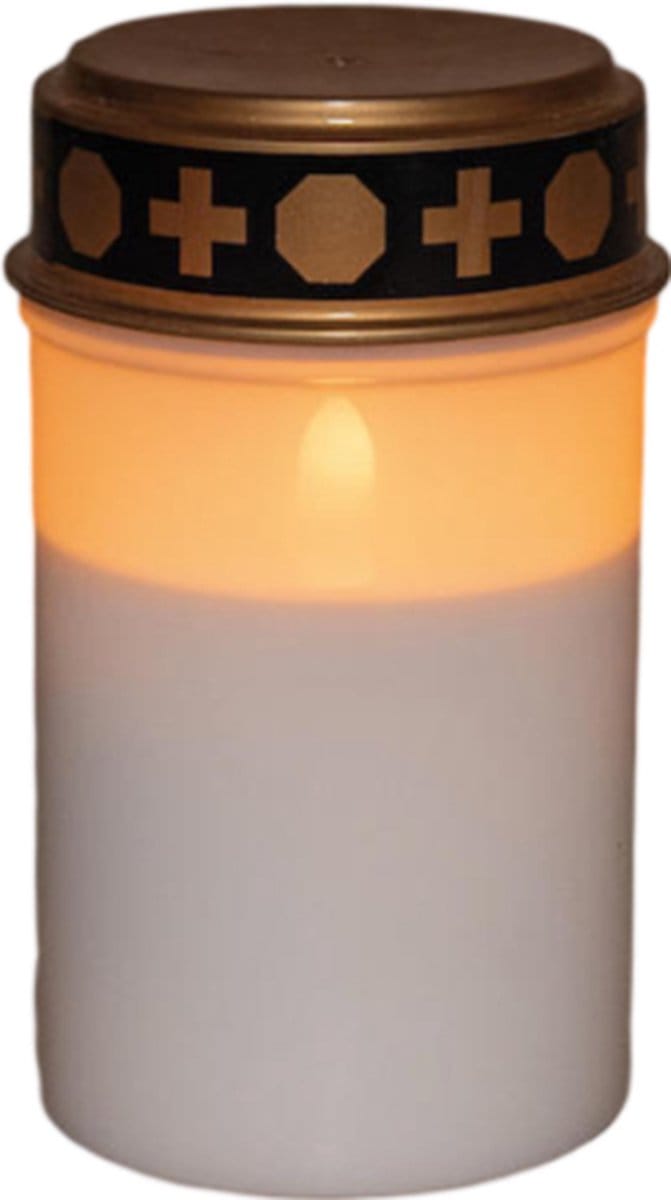 Grafverlichting led op batterij met timer 12x7 cm wit Anna's Collec...