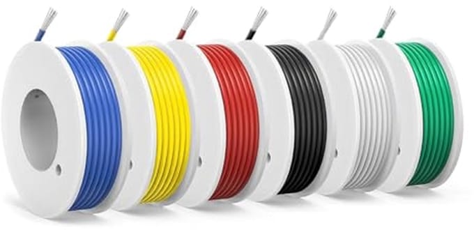 Siliconen elektrische kabel 0,75 mm² - flexibele en zachte draad in 6 kleuren, 3 meter per kabel
