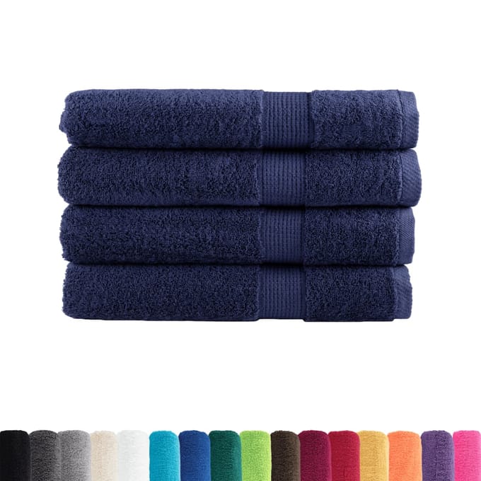 vidaXL - Handdoeken - SOLUND - 4 - st - 600 - g/m² - 100x200 - cm - marineblauw
