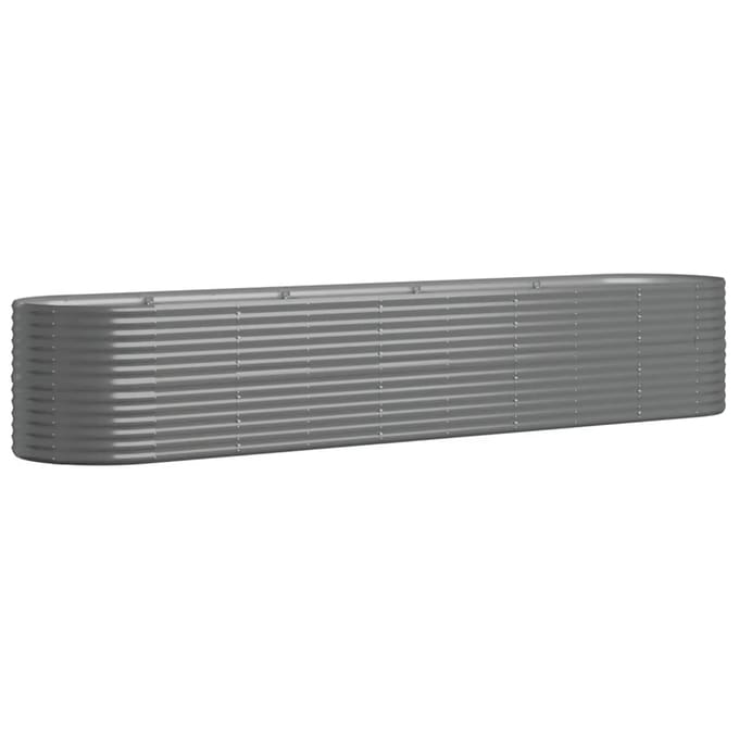 vidaXL - Plantenbak - 368x80x68 - cm - gegalvaniseerd - staal - grijs