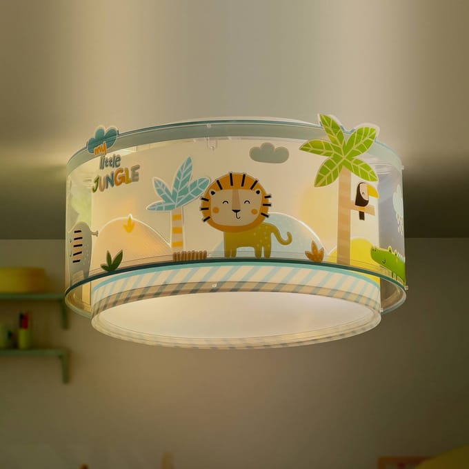 Dalber plafondlamp LITTLE JUNGLE, wit/geel