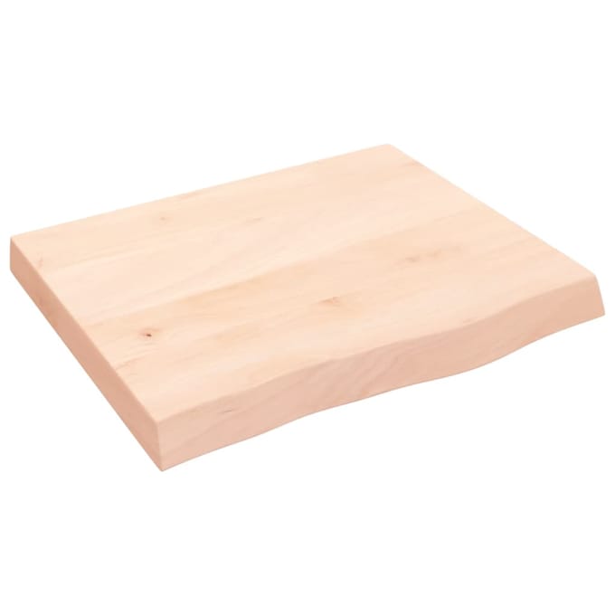 vidaXL - Wastafelblad - 60x50x(2-6) - cm - onbehandeld - massief - hout