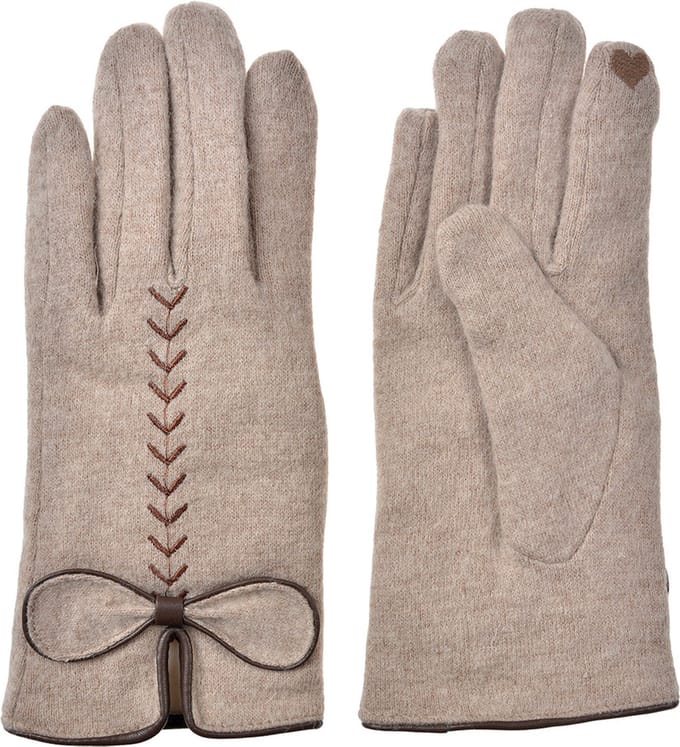 Clayre & Eef Handschoenen Winter 9x23 cm Beige Polyester