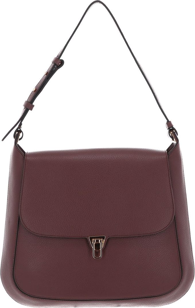 COCCINELLE Leren Handtas Schoudertas Cristhy Handbag Carruba Bruine